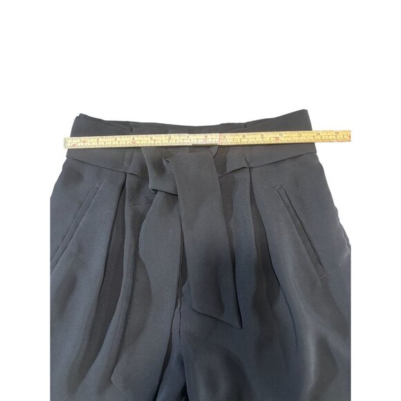 H&M Womens Black High-Waist Tie Belt Shorts Size 4 Polyester Stylish Comfortable - Picture 5 of 7